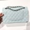 Chanel CLASSIC 10" caviar light blue microship