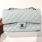 Chanel CLASSIC 10" caviar light blue microship