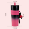 แก้วเก็บความเย็นขนาด 710ml มีหลอด พร้อมสายคาดยางซิลิโคน