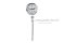 เกจ์วัดอุณหภูมิ เทอร์โมมิเตอร์ (Thermometer Bimetal) หน้าปัดขนาด 60 mm ความยาวเหล็กวัด 100 mm วัดอุณหภูมิ 0-200°