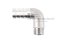 ข้อต่องอ 90°สแตนเลส (เกลียวนอก x หางไหล) 1/4"x13 mm