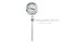 เกจ์วัดอุณหภูมิ เทอร์โมมิเตอร์ (Thermometer Bimetal) หน้าปัดขนาด 60 mm ความยาวเหล็กวัด 100 mm วัดอุณหภูมิ 0-100°