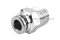 ข้อต่อลมสแตนเลสเกรด 304 (เกลียวนอก x เสียบสาย) ขนาด 1/4" x 6 mm