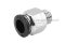 ข้อต่อลมเกลียวมิล (เกลียวนอก x เสียบสาย) ขนาด M12x1.5 x 10 mm