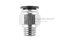 ข้อต่อลมเกลียวมิล (เกลียวนอก x เสียบสาย) ขนาด M14x2.0 x 12 mm