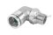 ข้อต่อลมแบบงอ 90° สแตนเลส 304 (เกลียวนอก x เสียบสาย) ขนาด 3/8"-19 (BSPT) x 16 mm