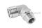 ข้อต่อลมแบบงอ 90° สแตนเลส 304 (เกลียวนอก x เสียบสาย) ขนาด 3/8"-19 (BSPT) x 16 mm