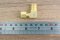 ข้อต่อตาไก่ทองเหลืองแบบงอ 90° (เกลียวนอก x เสียบสาย)  1/4"x 6 mm