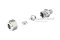 ข้อต่อตาไก่สแตนเลสเกรด 316 (เกลียวนอก x เสียบสาย) 1/4"x12 mm