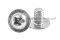 น็อตหัวกลมแฉกแบบติดแหวน สแตนเลส (Phillip Round Head Screw with Flange) ขนาด M4x6 เกลียวตลอด