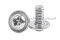 น็อตหัวกลมแฉกแบบติดแหวน สแตนเลส (Phillip Round Head Screw with Flange) ขนาด M4x8 เกลียวตลอด