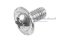 น็อตหัวกลมแฉกแบบติดแหวน สแตนเลส (Phillip Round Head Screw with Flange) ขนาด M4x8 เกลียวตลอด