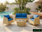 Artificial rattan living room sofa set