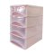 ลิ้นชักพลาสติก ตู้ลิ้นชักเล็ก 4 ชั้น สีชมพู 1034M4 ขนาด 26x18.5x31.5 ซม.