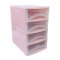 ลิ้นชักพลาสติก ตู้ลิ้นชักเล็ก 4 ชั้น สีชมพู 1034M4 ขนาด 26x18.5x31.5 ซม.