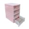 ลิ้นชักพลาสติก ตู้ลิ้นชักเล็ก 4 ชั้น สีชมพู 1034M4 ขนาด 26x18.5x31.5 ซม.