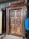 Vintage English Front Door with Unique Carving
