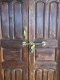 British Carved Door with Brass Handle and Lock Bar