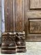 ประตูบ้านไม้โคโลเนียลสีไม้ธรรมชาติเนื้อหนาบานแต่งลูกฟัก
