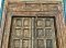 XL45 Antique British Indian Door With Carving and Brass