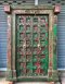 Vintage Colorful Door with Brass Flowers