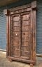 Vintage Wooden Door with Iron Decor