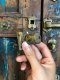 Rustic Blue Teak Door with Brass