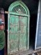 Antique Glass Door in Distressed Green