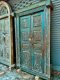 L40 Carved British Indian Door in Blue Color