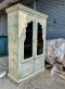 Vintage Light Green Cabinet with Glass