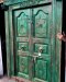 Colonial Carved Wood Door in Green Color
