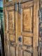 British Wood Door with Vintage Colorful Glass