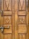 Wide English Wooden Door with Vintage Glass