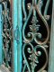 Antique Blue Cabinet with Iron Decor