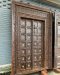 XL61 Antique Carved Door with Brass Flowers