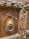 Teakwood Door with Brass Flowers