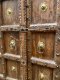 Teakwood Door with Brass Flowers