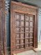 Teakwood Door with Brass Flowers