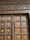 2XL33 Antique Wooden Door Decorated with Brass Flowers