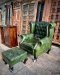 SC3 Chesterfield armchair and footstool