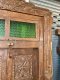 Old Vintage Door with Green Glass