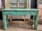 CL57 Green Carved Console Table with Drawers