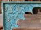 Blue Washed Console Table with Carving