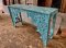 Blue Washed Console Table with Carving