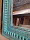 Blue Washed Carved Mirror from India