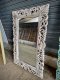 Indian Mirror in White Washed Color