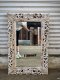 White Washed Mirror with Carving