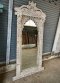 Large White Mirror with Carved Peacocks