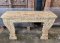 CL66 White Washed Carved Console Table