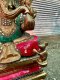 Brass Ganesh with Red and Green Stones